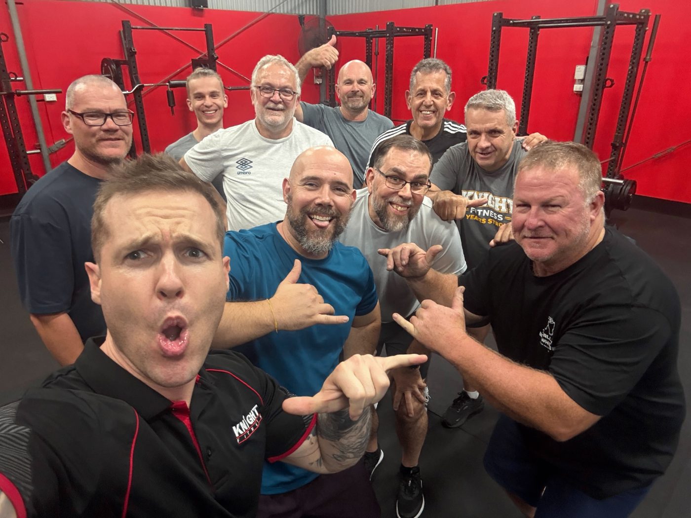 Men's Club crew training together at Knight Fitness Lawnton